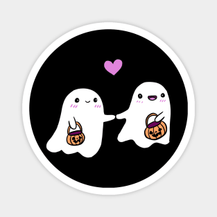 Cute halloween ghost couple in love Magnet